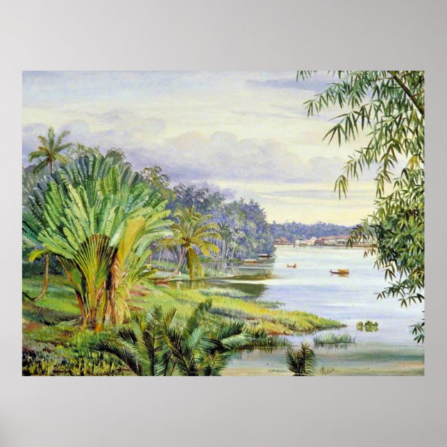 Affiche Vue sur Kuchine et Rivière, Sarawak, Borneo (Devant)