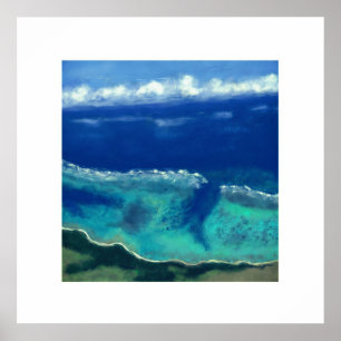 Affiche Vue sur la mer d'Okinawa (Carré zen)
