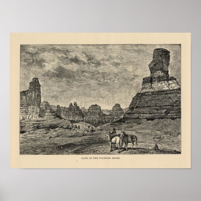 Affiche Vue sur la terre des rochers permanents (Devant)