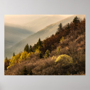 Affiche Vue sur la vallée d'Oconaluftee Caroline du Nord