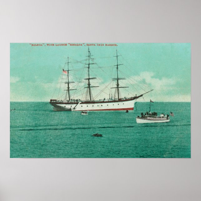 Affiche Vue sur le Balboa et le Sinaloa entrant (Devant)