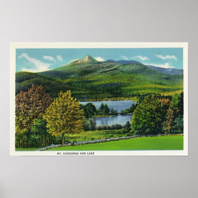 Affiche Vue sur le Mont Chocorua et le lac (Devant)