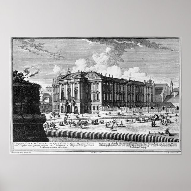 Affiche Vue sur le Palais Trautson construit pour le comte (Devant)