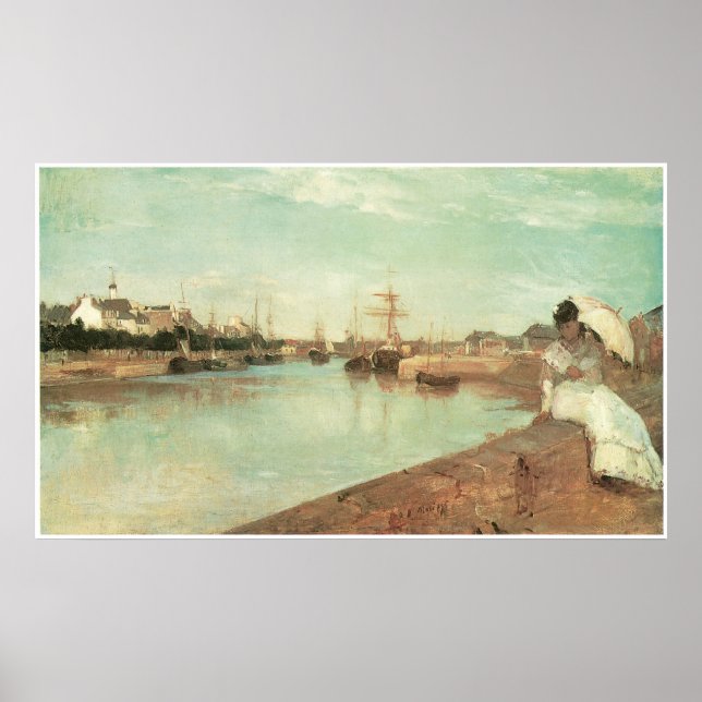 Affiche Vue sur le petit port de Lorient, Berthe Morisot (Devant)