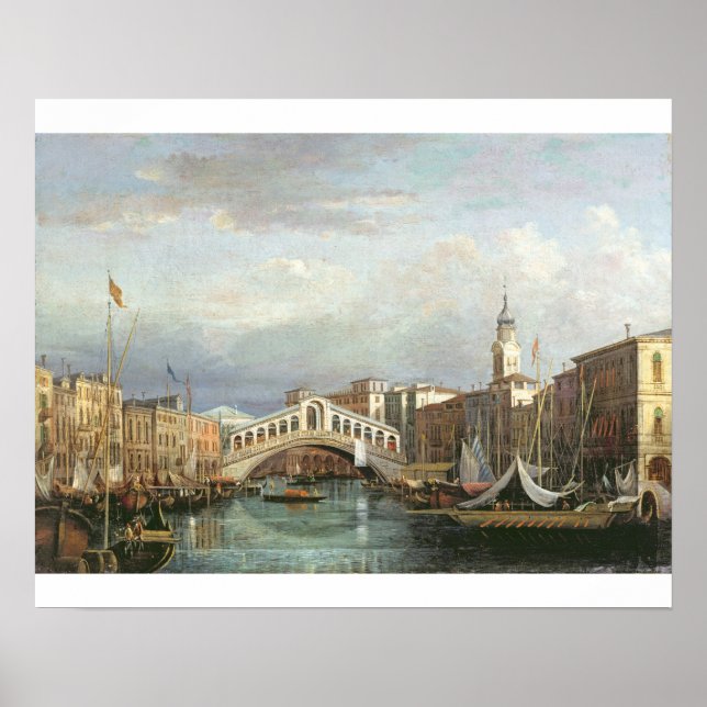 Affiche Vue sur le pont du Rialto à Venise (Devant)