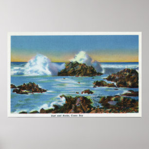 Affiche Vue sur le Surf le long du rocher