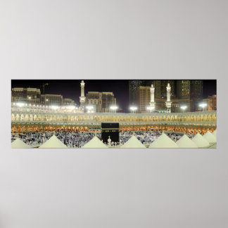 Affiche Vue sur le toit des pèlerins du Hadj à la Kaaba, L