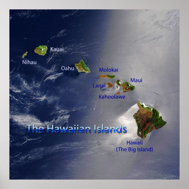 Affiche Vue sur les îles Hawaiiennes (Devant)