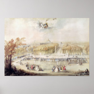 Affiche Vue sur les jardins et le château de Versailles