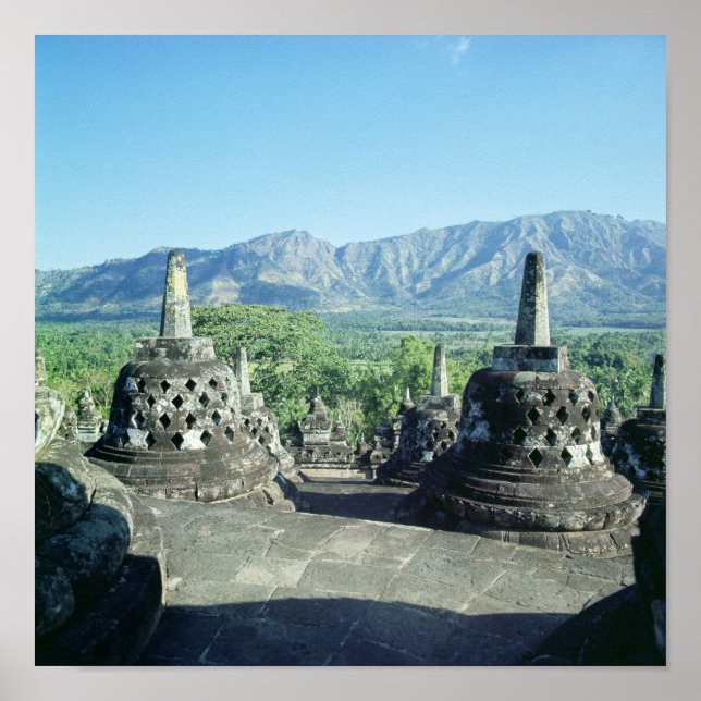 Affiche Vue sur les trois terrasses circulaires (Devant)