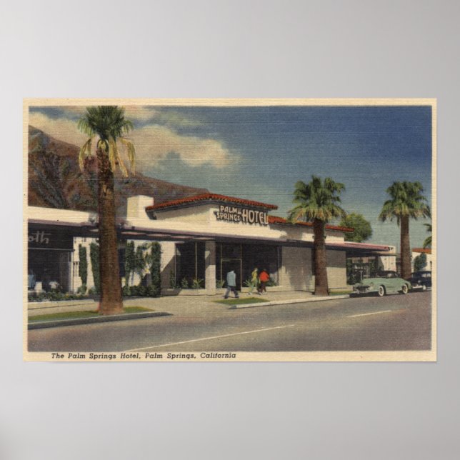 Affiche Vue sur l'hôtel Palm Springs (Devant)