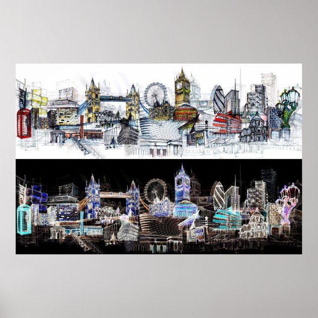 Affiche Vue sur Londres (Devant)