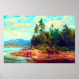 Affiche Vue sur Long Lake Arthur Fitzwilliam Tait 1882