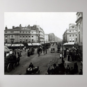 Affiche Vue sur Oxford Street, Londres, vers 1890