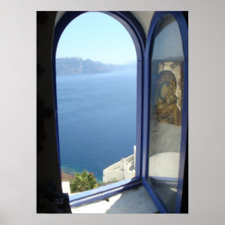 Affiche Vue sur Santorin