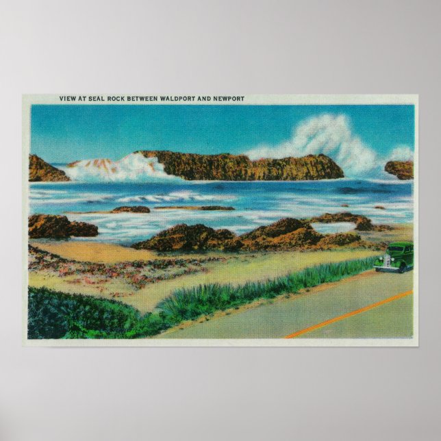 Affiche Vue sur Seal Rock entre Waldport et Newport (Devant)