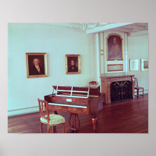 Affiche Vue sur une chambre avec piano à queue (Devant)
