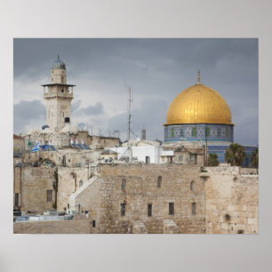 Affiche Vue sur Western Wall Plaza, en fin d'après-midi