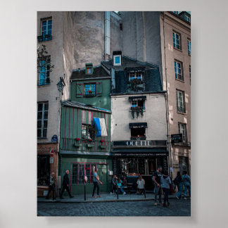 Affiche Vues de la rue Café à Paris