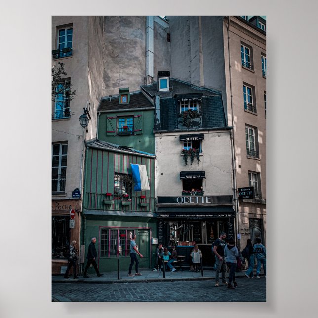 Affiche Vues de la rue Café à Paris (Devant)