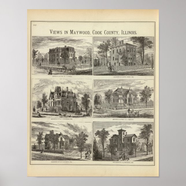 Affiche Vues en Maywood, Cook County, Illinois (Devant)