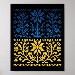 Affiche Vyshyvanka de tournesol ukrainien