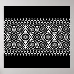 Affiche Vyshyvanka ukrainienne : Fusion d'ornement ethniqu