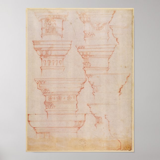 Affiche W.18v Étude des capitales de colonne (Devant)