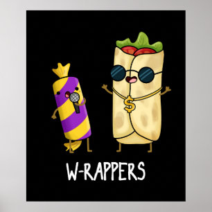 Affiche W-rappers Funny Food Pun Dark BG