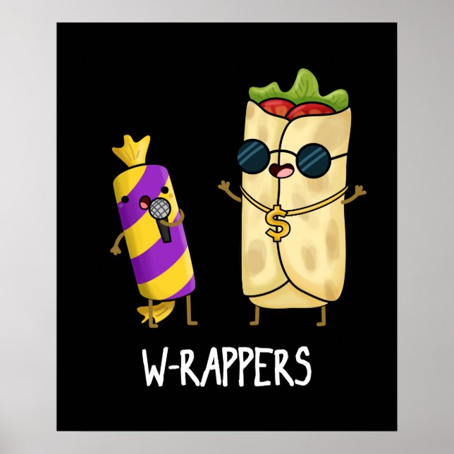 Affiche W-rappers Funny Food Pun Dark BG (Devant)