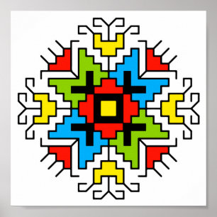 Affiche WA0011 Mur Art motif bulgare shevitsa rouge