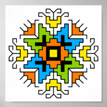 WA0012 Mur Art motif bulgare shevitsa orange