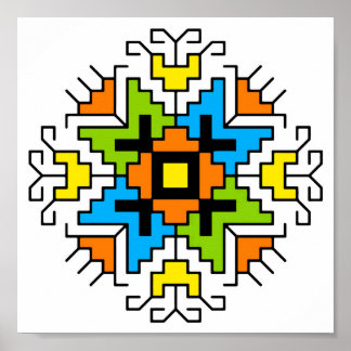 Affiche WA0012 Mur Art motif bulgare shevitsa orange