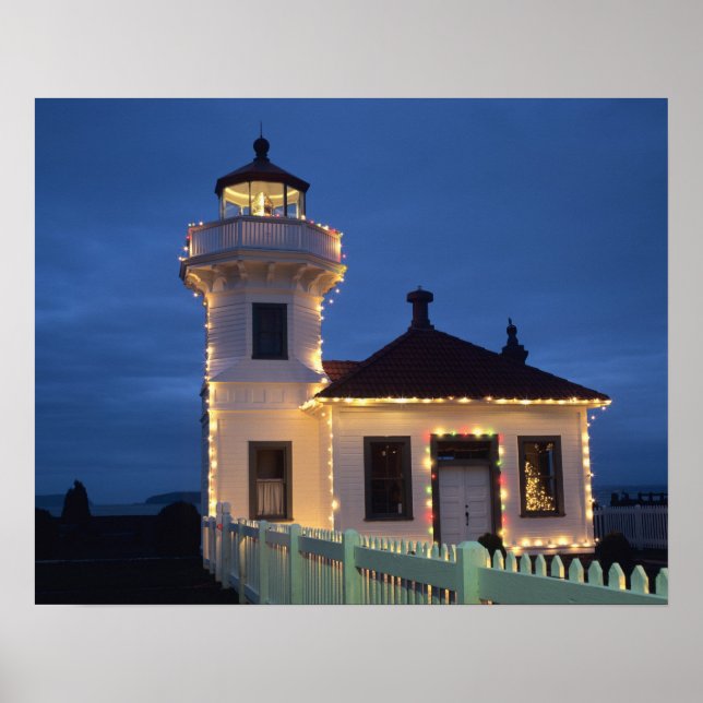 Affiche WA, Mukilteo, phare de Mukilteo, établi (Devant)