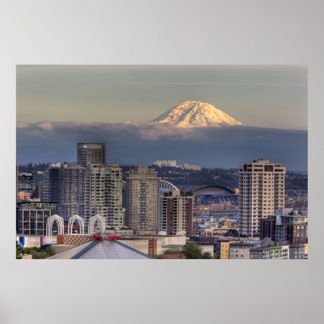Affiche WA, Seattle, Mont Rainier de Kerry Park (Devant)