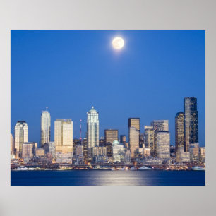 Affiche WA, Seattle, Seattle et Elliott Bay 3