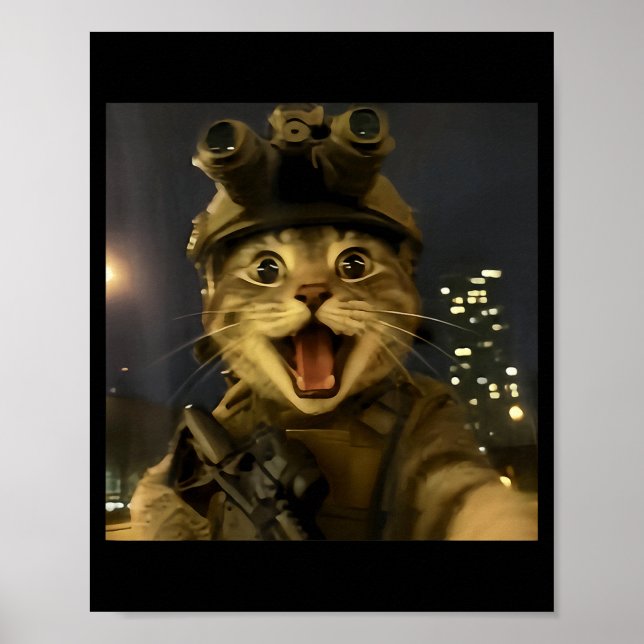 Affiche Waactical Cat Meme  (Devant)