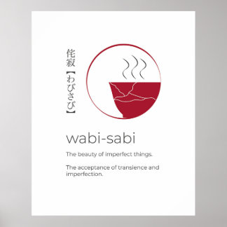 Affiche Wabi-Sabi Motivation Japonaise Dire Mot Art