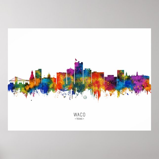 Affiche Waco Texas Skyline (Devant)