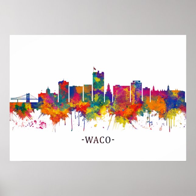 Affiche Waco Texas Skyline (Devant)