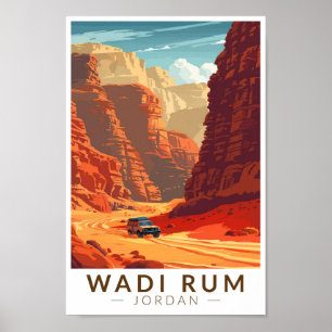 Affiche Wadi Rum Jordan Travel Art Vintage