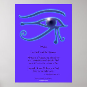 Affiche WADJET EYE & Poem Art égyptien Imprimer