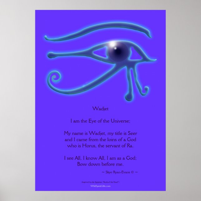 Affiche WADJET EYE & Poem Art égyptien Imprimer (Devant)