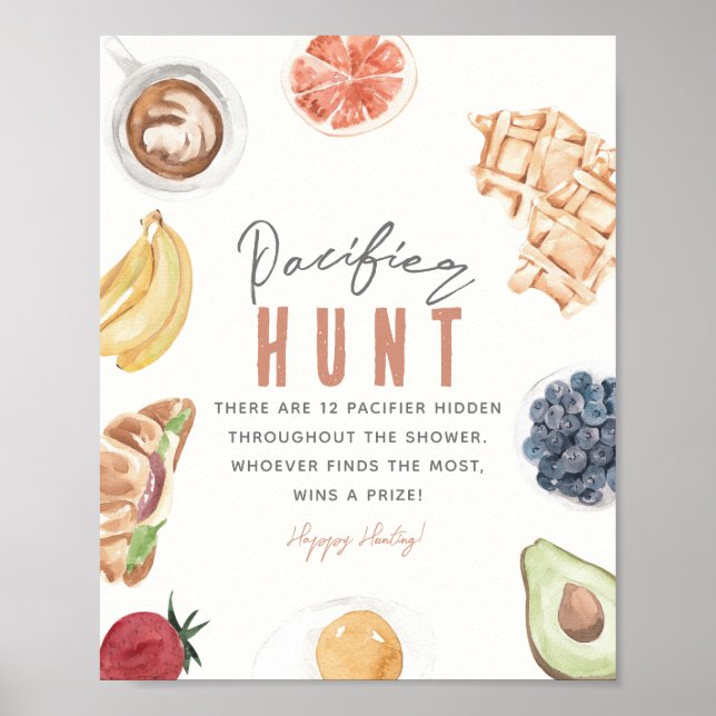 Affiche Waffles Coffee Fruits Baby Brunch Pacifier Hunt (Devant)