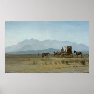 Affiche Wagon de Surveyor dans les Rocheuses