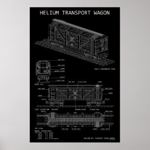 Affiche Wagon de train à hélium PTW "Blueprint"