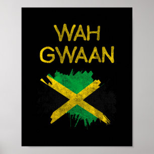 Affiche Wah Gwaan Drapeau Jamaïque Fierté Jamaïcaine Vacan