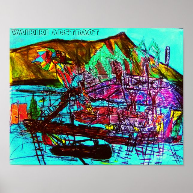 AFFICHE WAIKIKI ABSTRAIT (Devant)