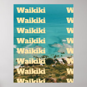 Affiche Waikiki, Honolulu, Oahu, Hawaï