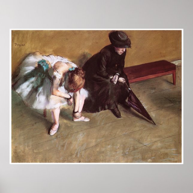 Affiche Waiting, c. 1882, Edgar Degas (Devant)